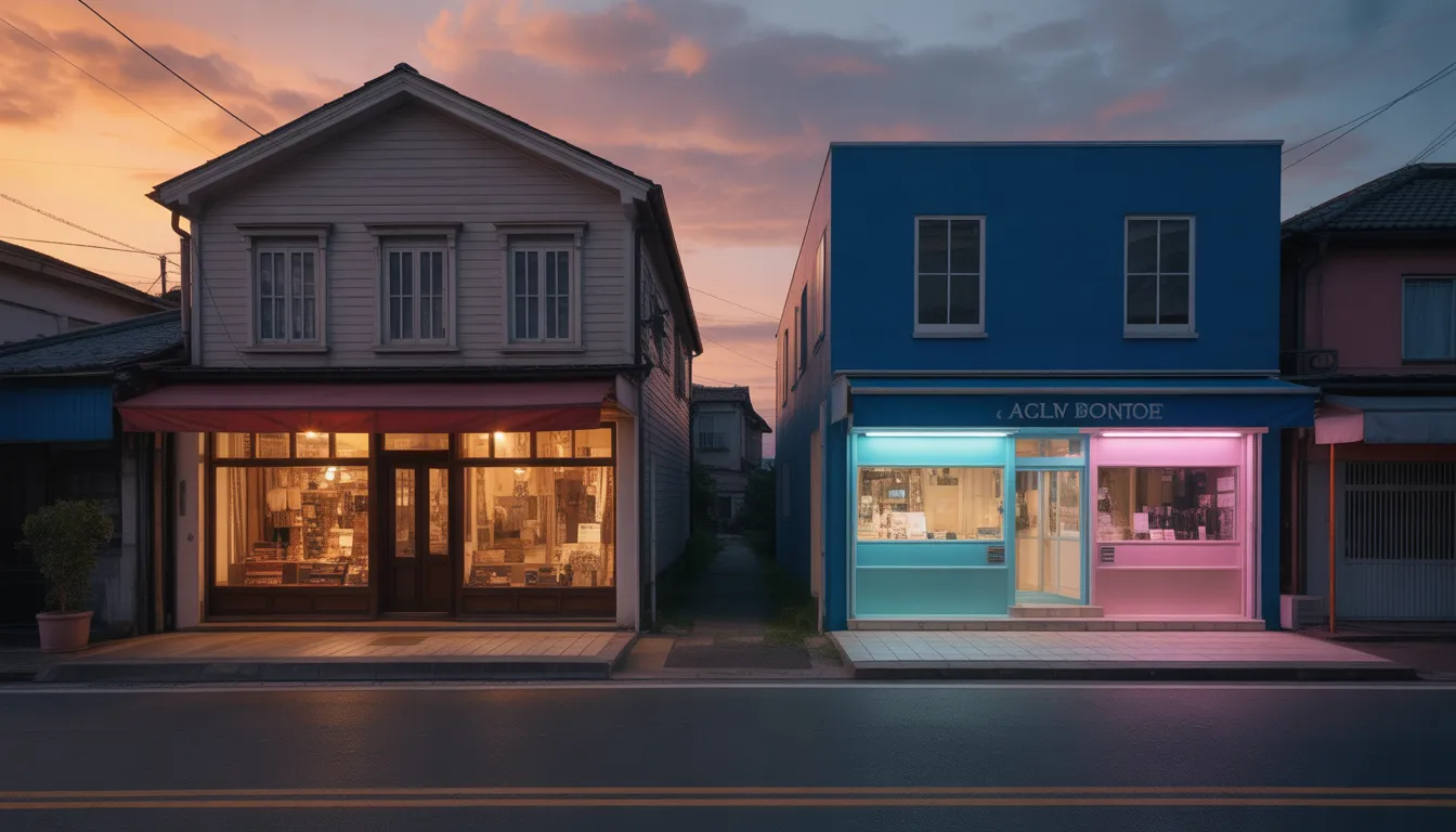 Небольшое кафе напротив аналогичной кофейни на соседней улице — пример локальной ценовой конкуренции